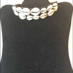 Cowrie shell choker necklace